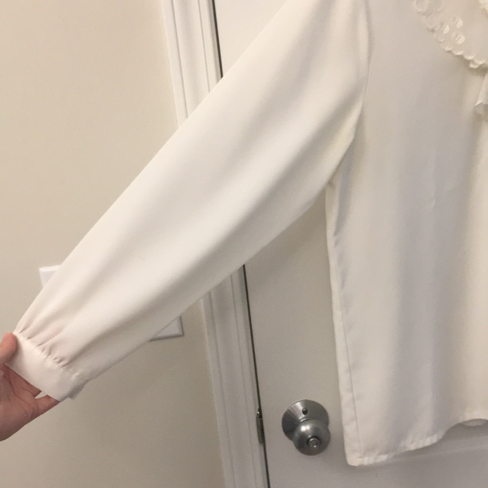 White Lace Button Down Top - Picture 4 of 11